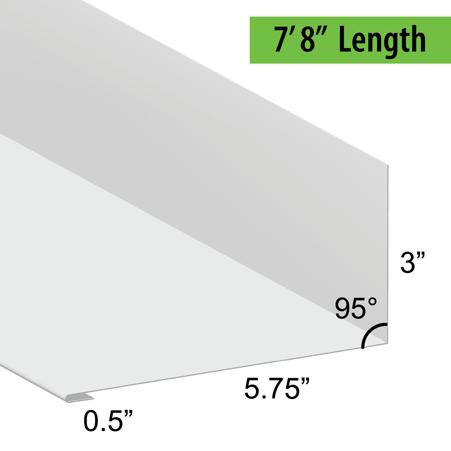 95° Hemmed Angle Flashing - 0.040 Aluminum