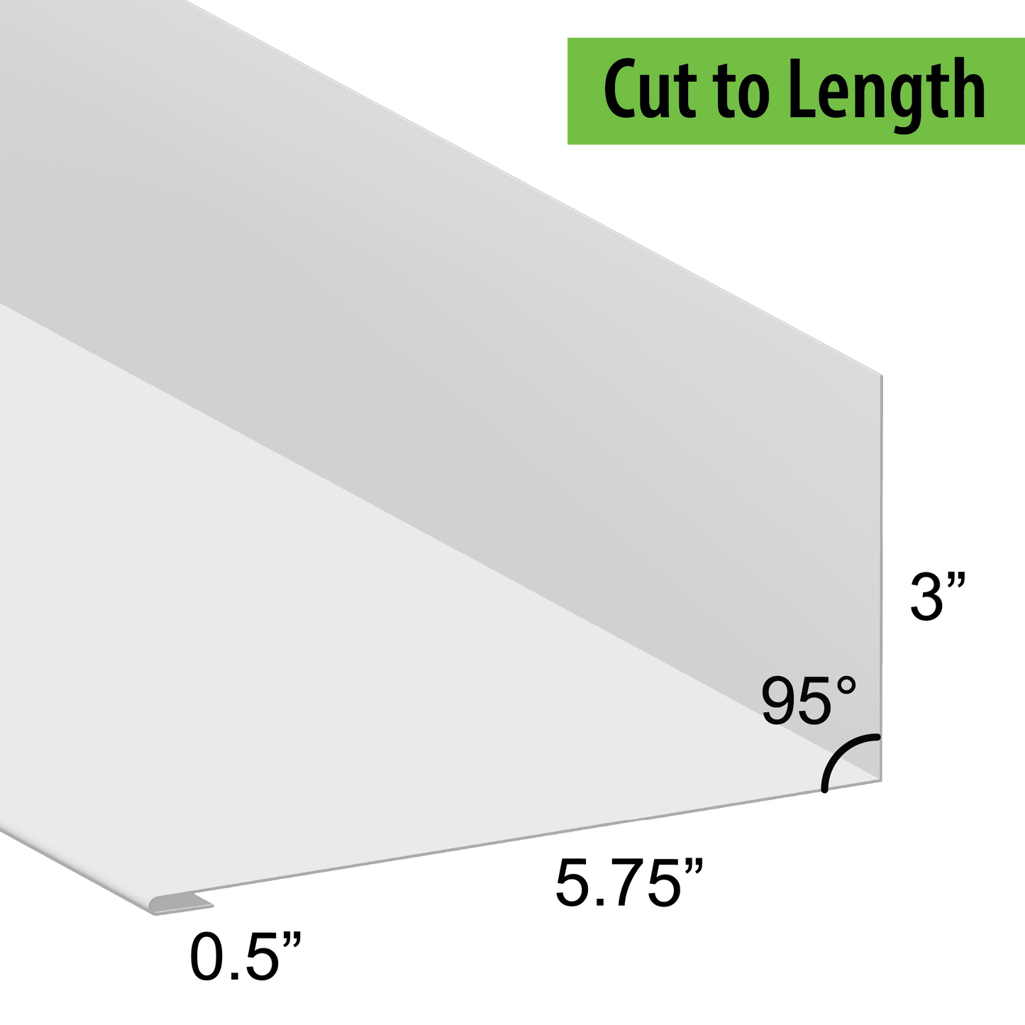 95° Hemmed Angle Flashing - 0.040 Aluminum