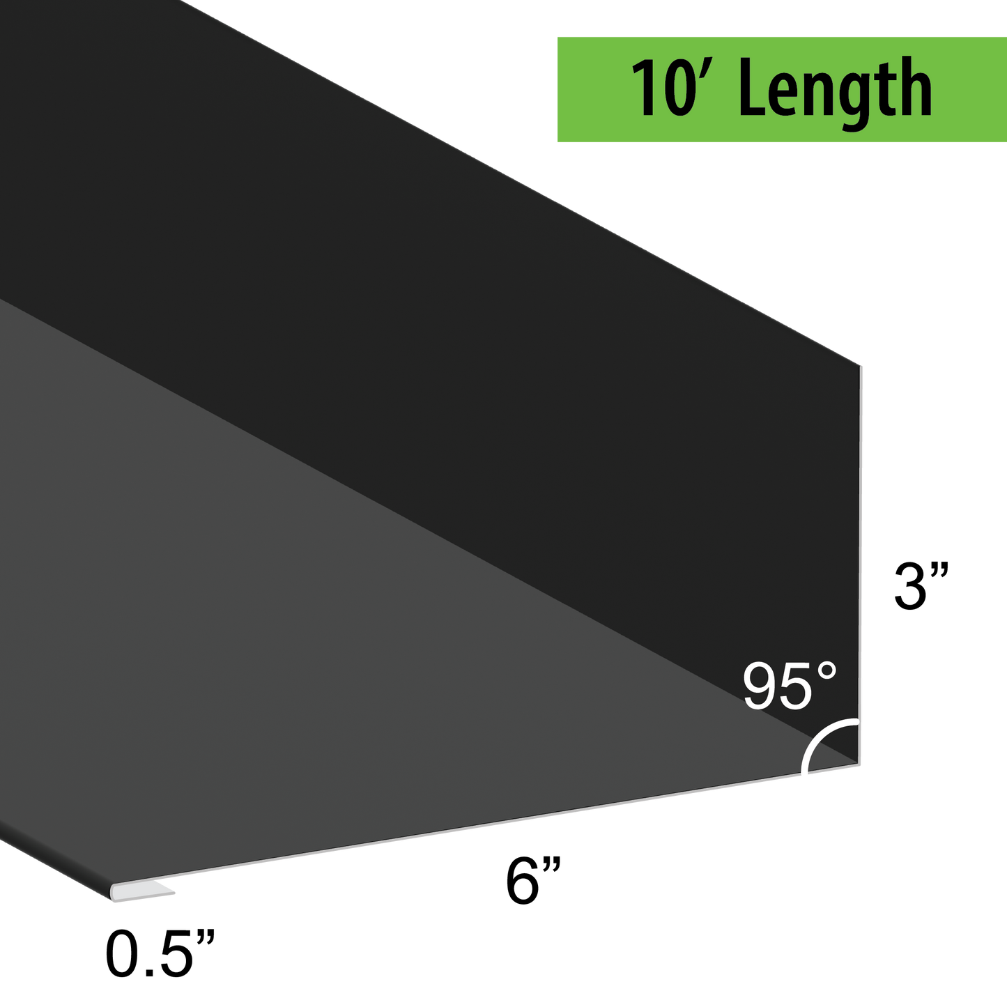 95° Hemmed Angle Flashing - 0.040 Aluminum