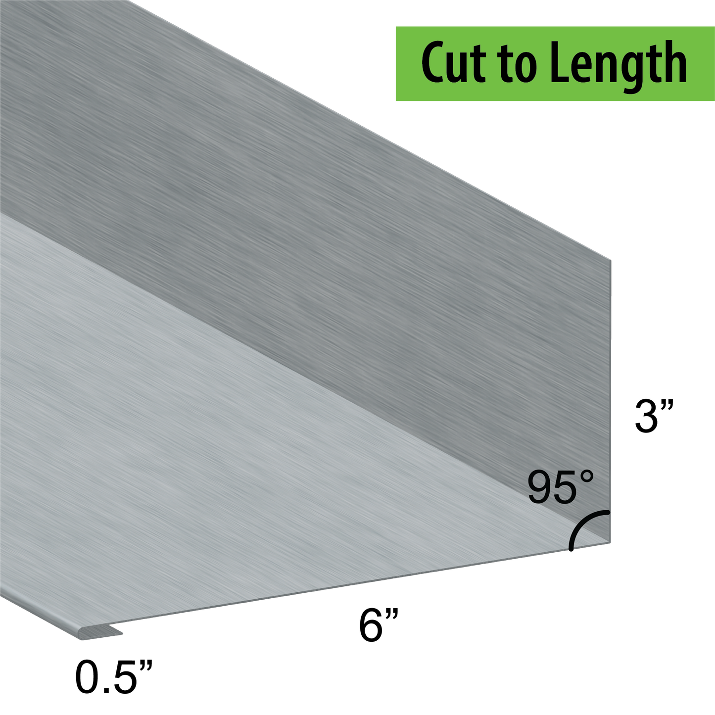 95° Hemmed Angle Flashing - 0.040 Aluminum
