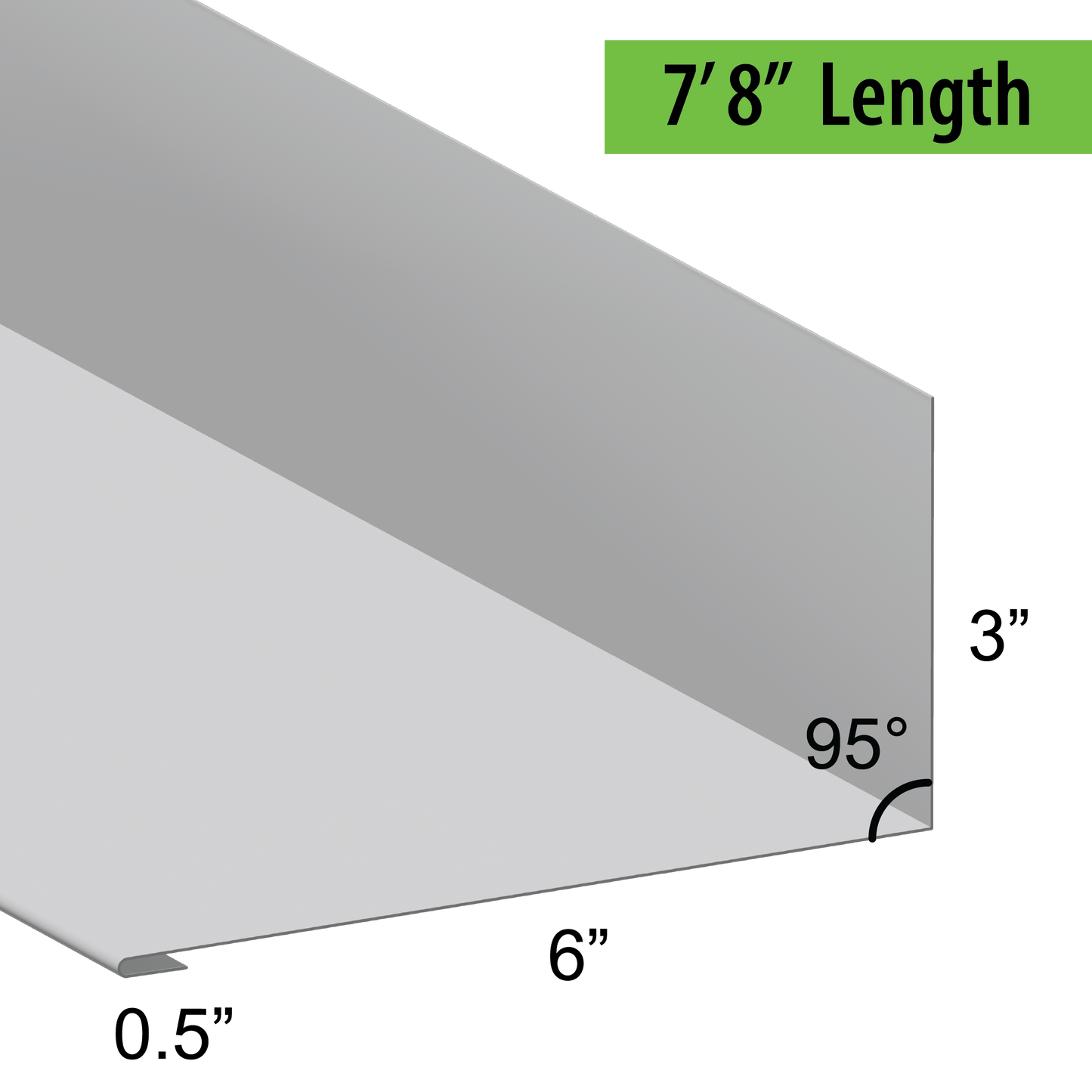 95° Hemmed Angle Flashing - 0.040 Aluminum