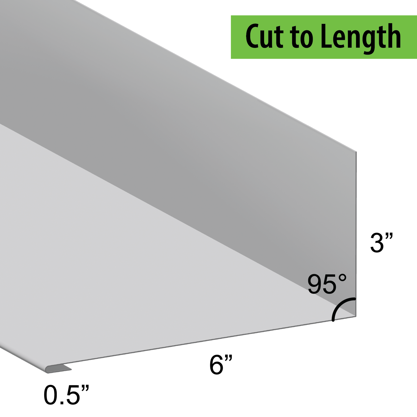 95° Hemmed Angle Flashing - 0.040 Aluminum