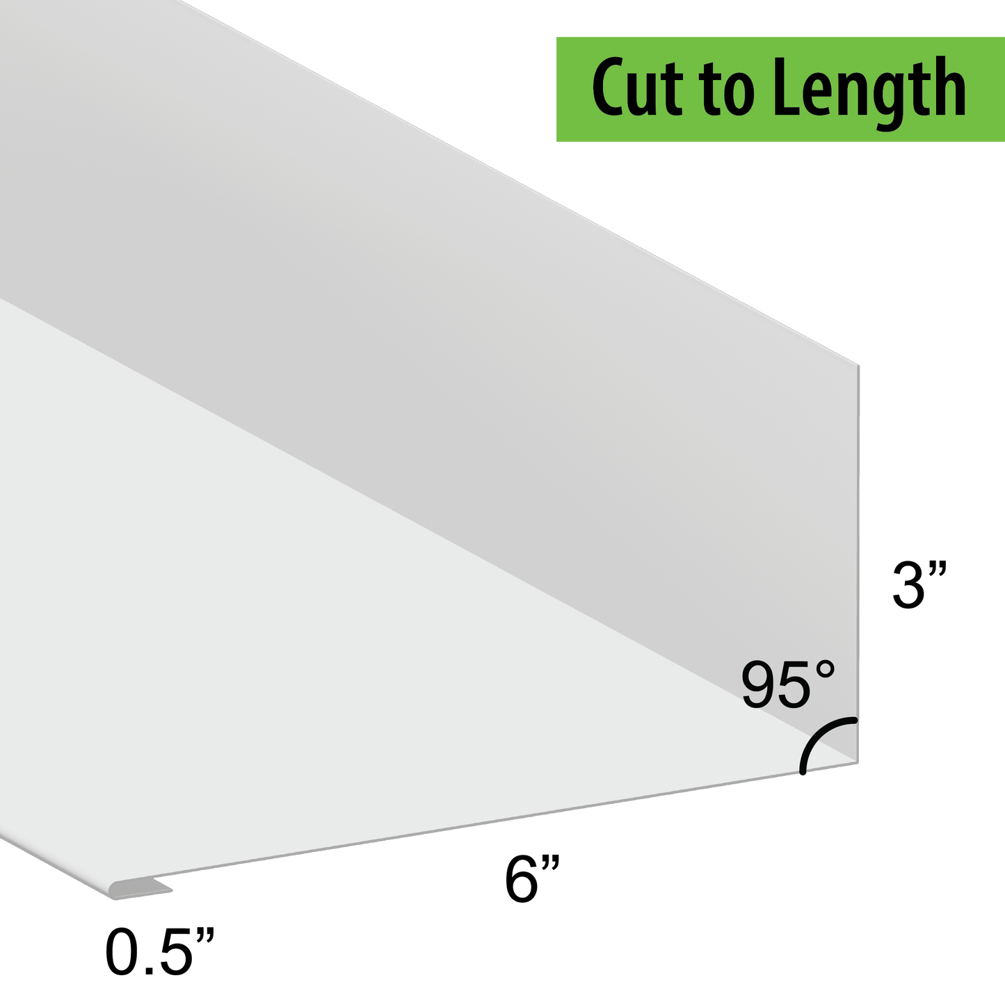 95° Hemmed Angle Flashing - 0.040 Aluminum