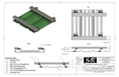 Satellite Dish Mounting Kit for “R” Panel * Trapezoidal Metal Roof Panels