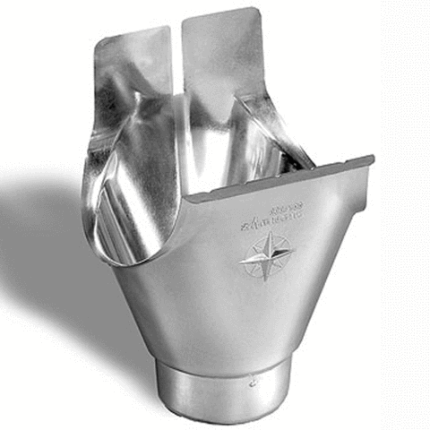 Zambelli Zinc 5" Gutter to 4" Downspout Star Drop Outlets