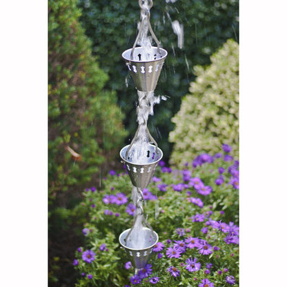 Stainless Steel Rain Chain - Shade Cup - 10'