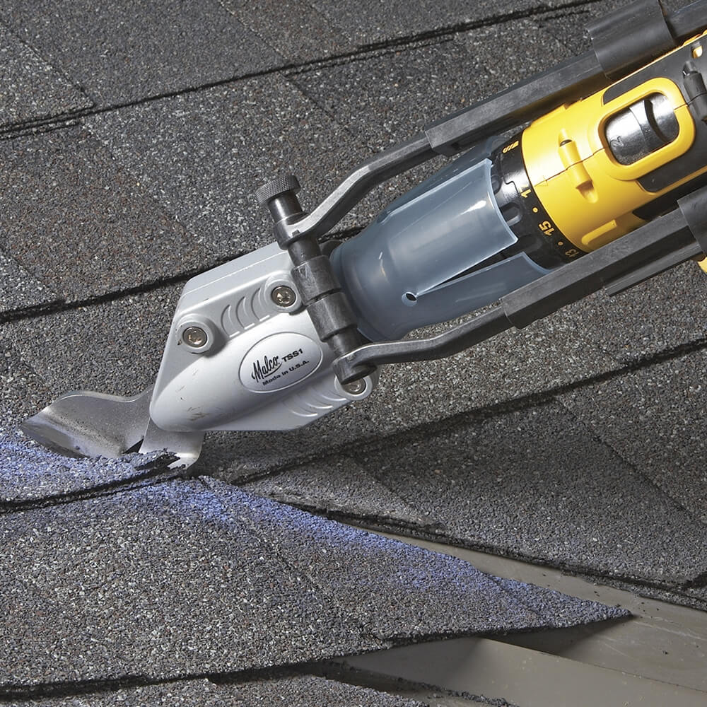 Malco TurboShear TSS1 Drill-Powered Asphalt Shingle Cutting Shear Attachment