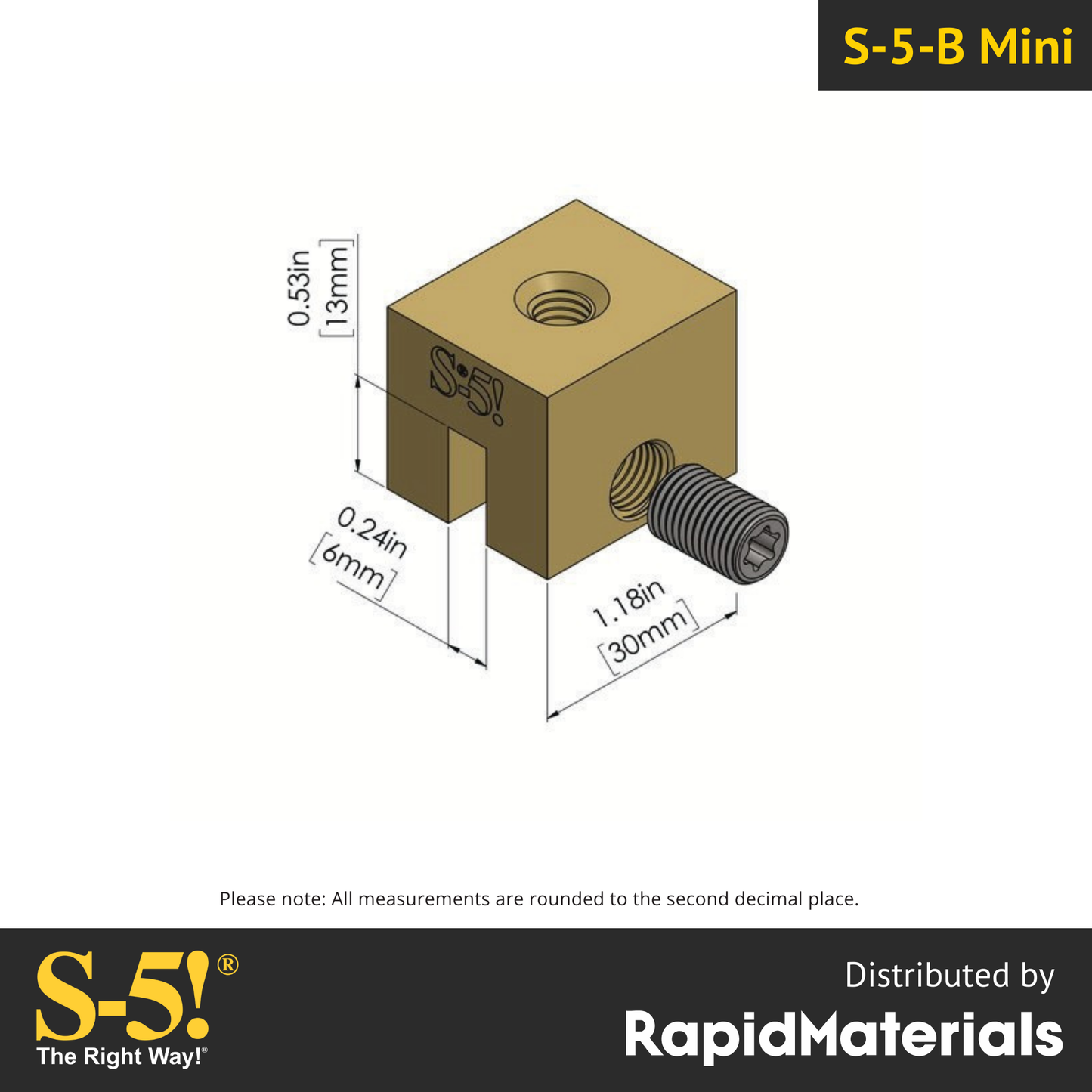 S-5-B Brass Mini Seam Clamp