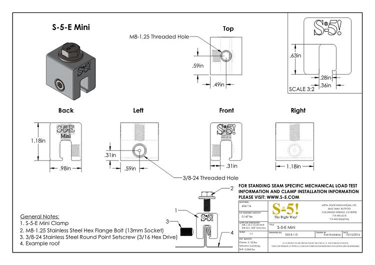 S-5-E Mini Seam Clamp