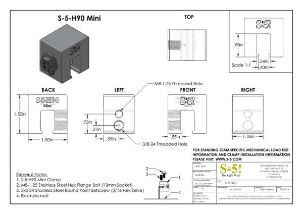 S-5-H90 Mini Seam Clamp