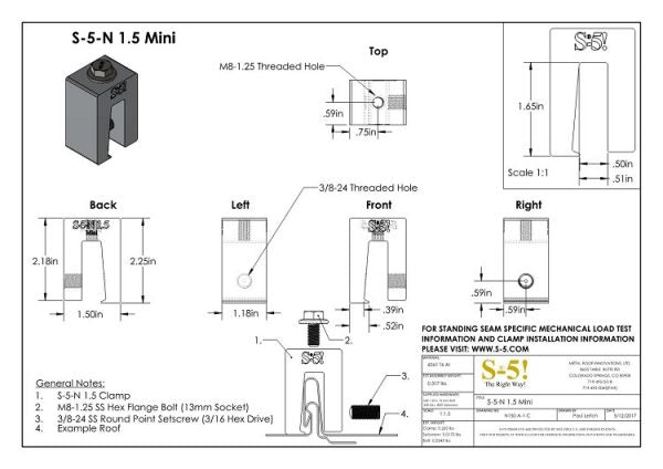 S-5-N 1.5 Mini Seam Clamp