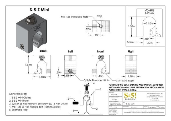 S-5-Z Mini Seam Clamp