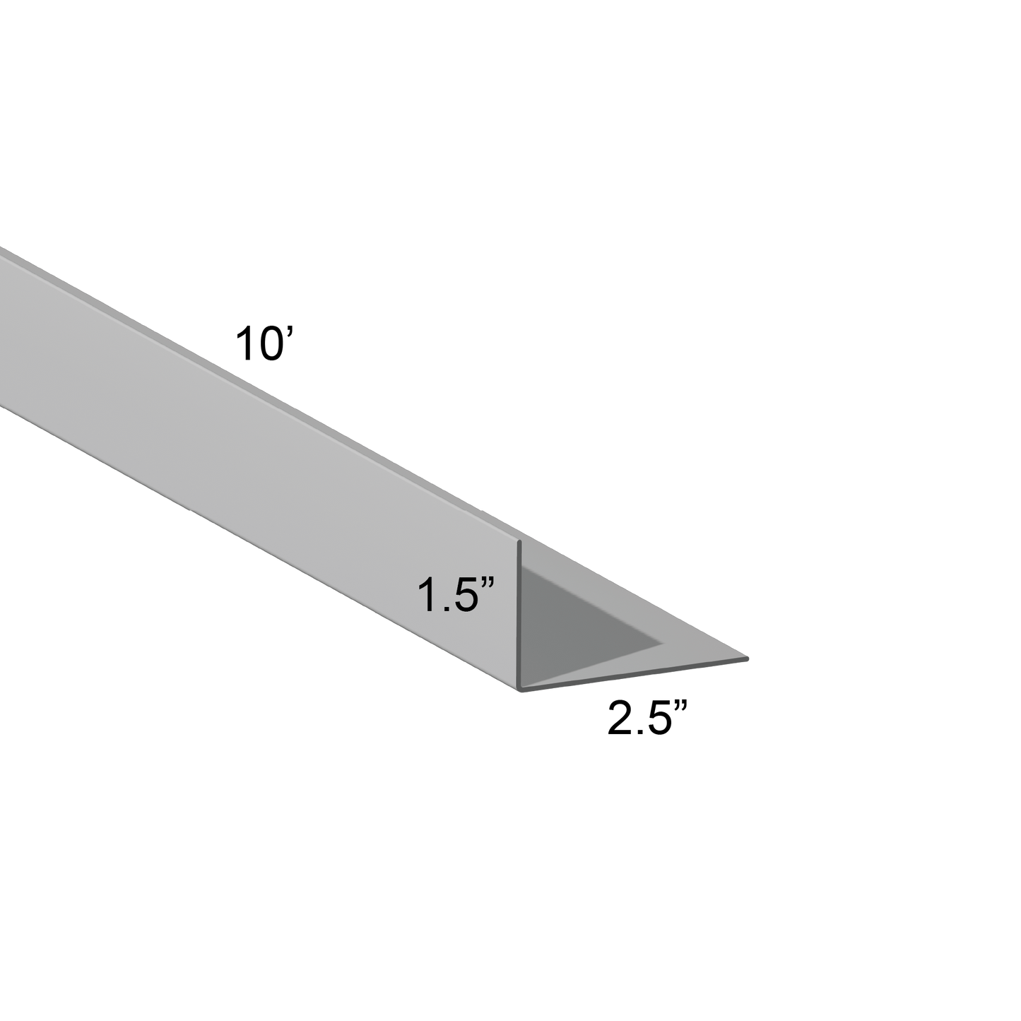 G90 galvanized support angle 2.5 inch depth 10 foot length freight shipping