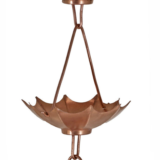 Copper Rain Chain - Umbrella Cup - 10'