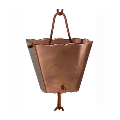 Copper Rain Chain - Square Cup - 10'