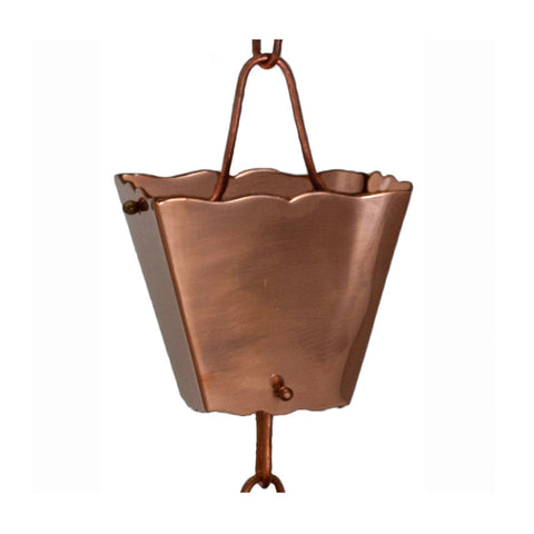 Copper Rain Chain - Square Cup - 10'