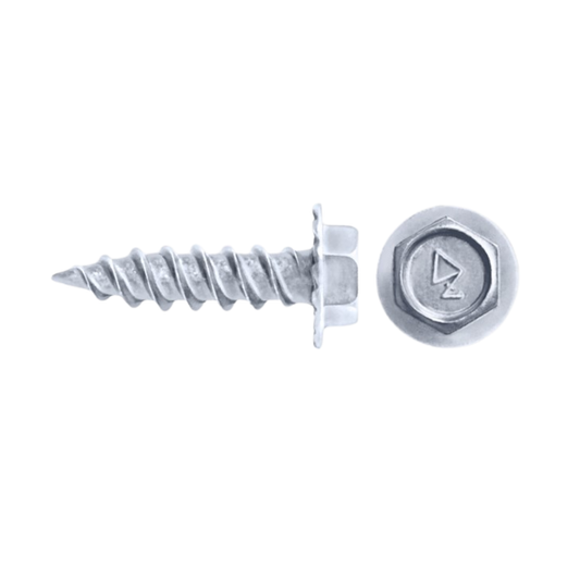 Daggerz #10 x 4" Self-Piercing Screw - Hex Washer Head, White Dagger-Guard™ (1,000 Pack)