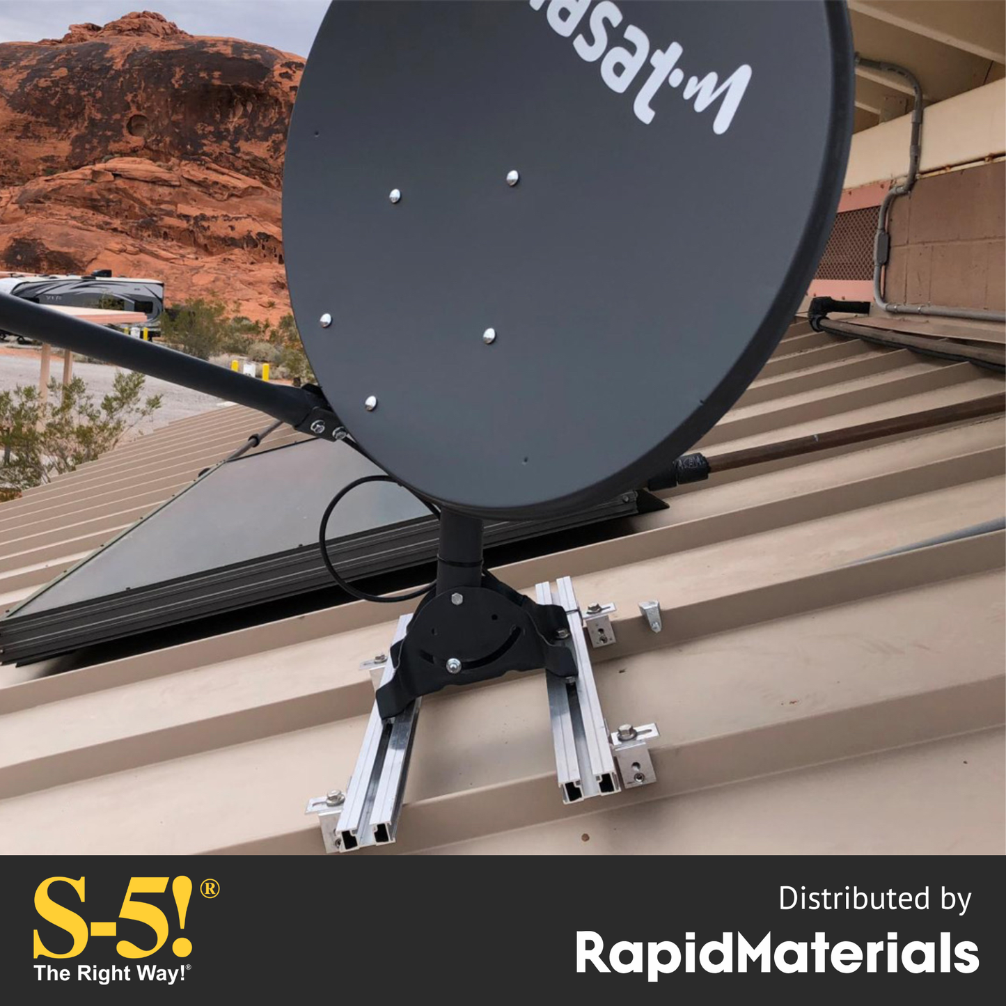 Satellite Dish Mounting Kit for Standing Seam Metal Roofs