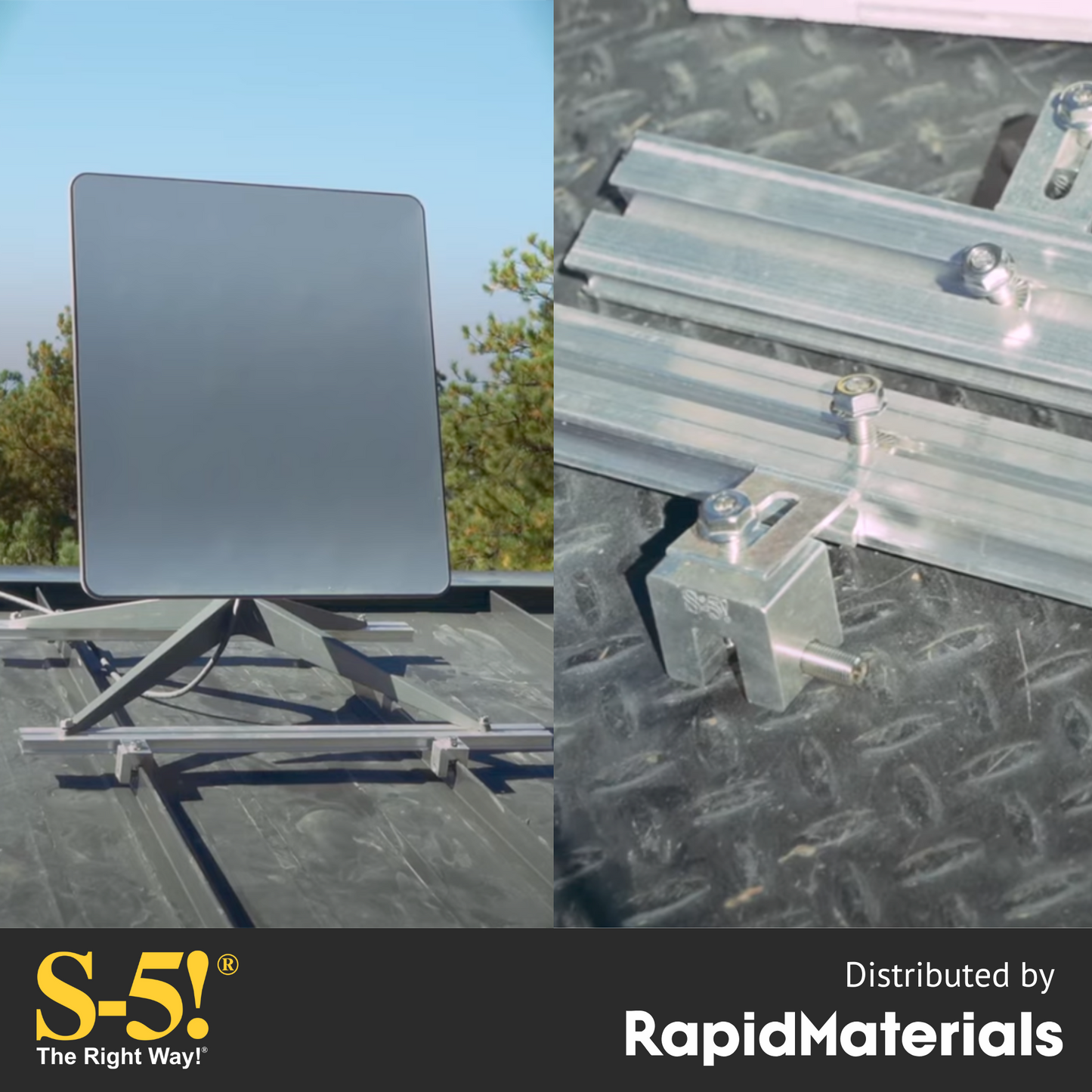 Satellite Dish Mounting Kit for Standing Seam Metal Roofs