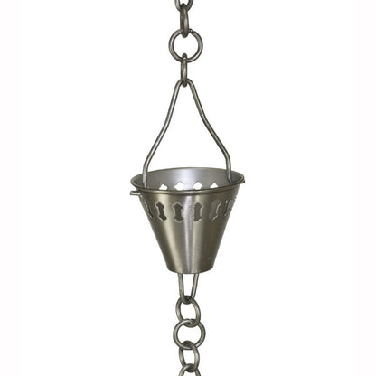 Stainless Steel Rain Chain - Shade Cup - 10'