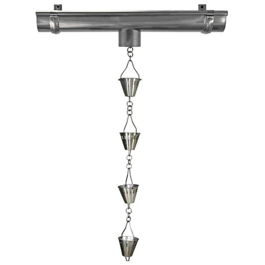 Stainless Steel Rain Chain - Shade Cup - 10'