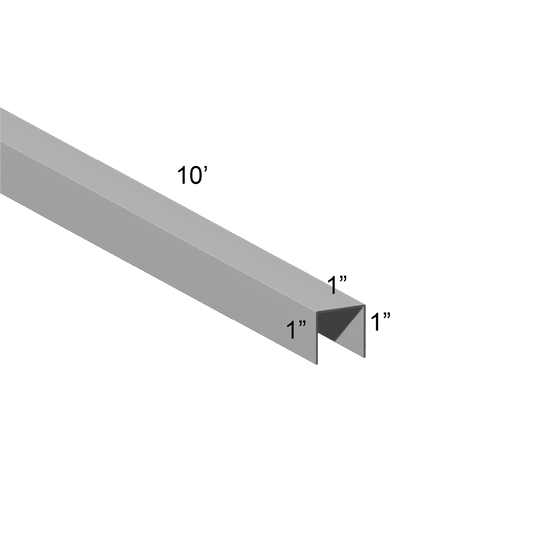 Galvanized U Channel Spec Drawing Web 1", Legs 1" 10ft long