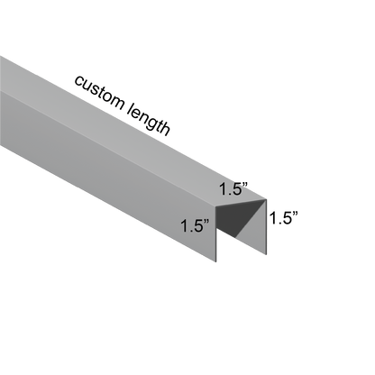 Galvanized U Channel Spec Drawing Web 1.5", Legs 1.5" custom length