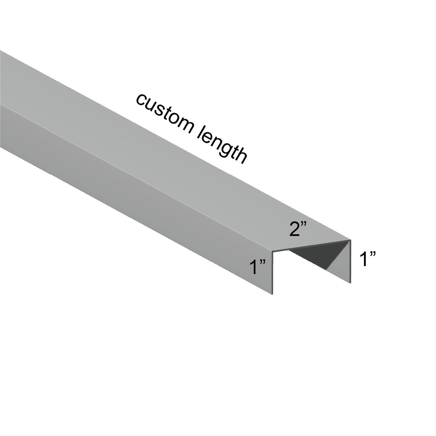 Galvanized U Channel Spec Drawing Web 2", Legs 1" custom length