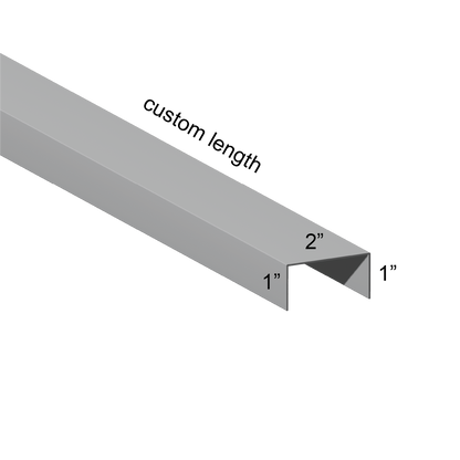 Galvanized U Channel Spec Drawing Web 2", Legs 1" custom length