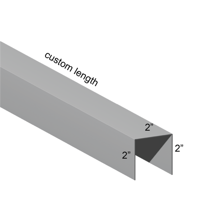 Galvanized U Channel Spec Drawing Web 2", Legs 2" custom length