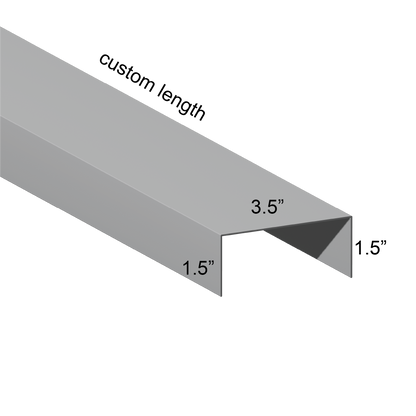 Galvanized U Channel Spec Drawing Web 3.5", Legs 1.5" custom length