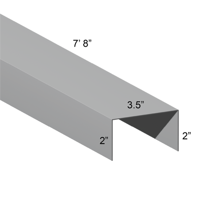 Galvanized U Channel Spec Drawing Web 3.5", Legs 2" 7.67ft long