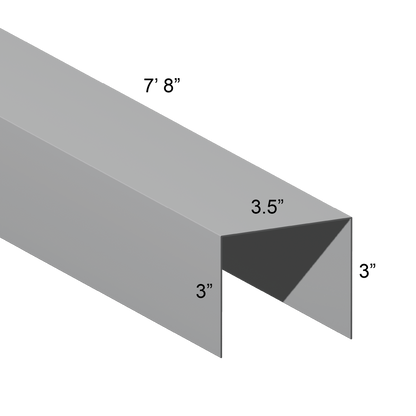 Galvanized U Channel Spec Drawing Web 3.5", Legs 3" 7.67ft long