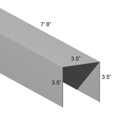 Galvanized U Channel Spec Drawing Web 3.5", Legs 3.5" 7.67ft long