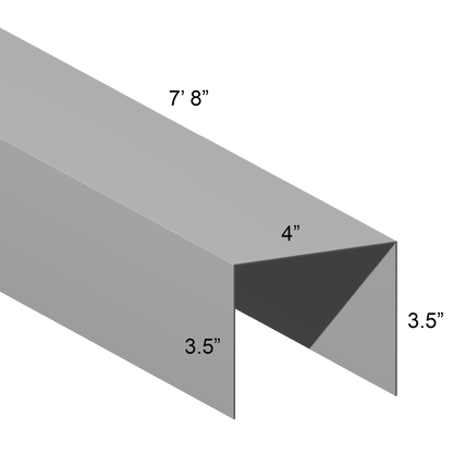 Galvanized U Channel Spec Drawing Web 4", Legs 3.5" 7.67ft long