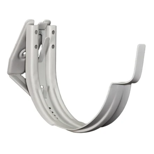 Adjustable Fascia Mount Gutter Hangers for Painted Half-Round Gutters - 5" - Antique White