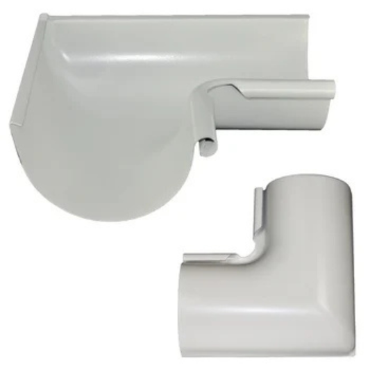 Inside Corner Miters for Painted Half-Round Gutters - 5" - Antique White