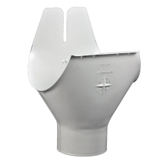 Downspout Star Drop Outlets for Painted Half-Round Gutters - 5” to 3" - Antique White