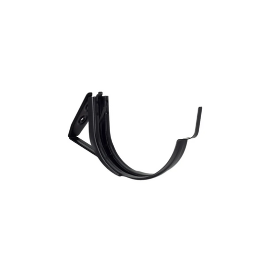 Adjustable Fascia Mount Gutter Hangers for Painted Half-Round Gutters - 6" - Black