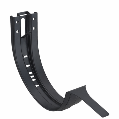 Adjustable Fascia Mount Gutter Hangers for Painted Half-Round Gutters - 6" - Black