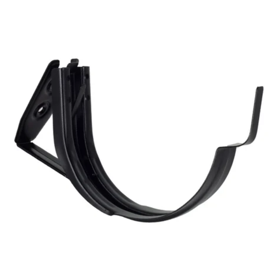Adjustable Fascia Mount Gutter Hangers for Painted Half-Round Gutters - 6" - Black