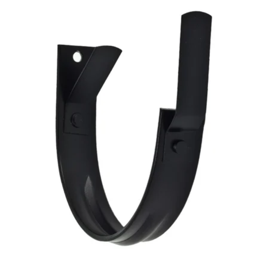 Heavy Duty Fascia Mount Gutter Hangers for Painted Half-Round Gutters - 7.6" - Black