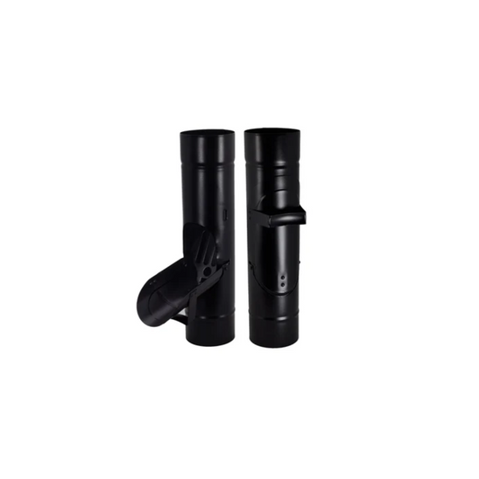 Inline Downspout Cleanouts for Painted Half-Round Gutters - 3" - Black