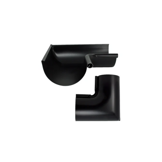 Inside Corner Miters for Painted Half-Round Gutters - 5" - Black