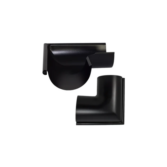 Outside Corner Miters for Painted Half-Round Gutters - 5"- Black