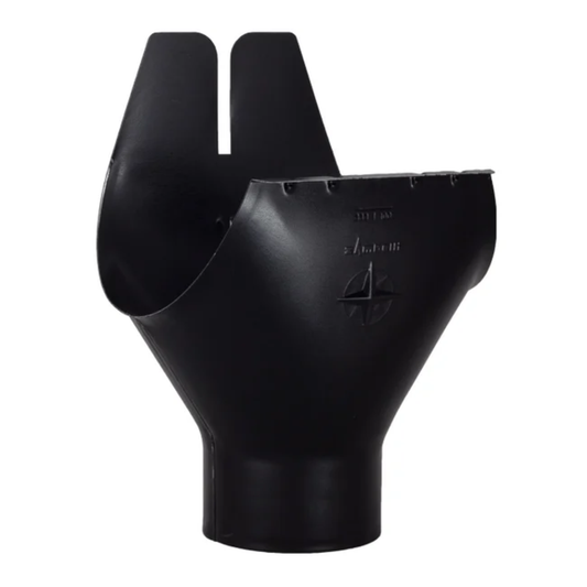 Downspout Star Drop Outlets for Painted Half-Round Gutters - 7.6" to 4" - Black