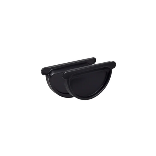 Universal Gutter Endcaps for Painted Half-Round Gutters - 6" - Black
