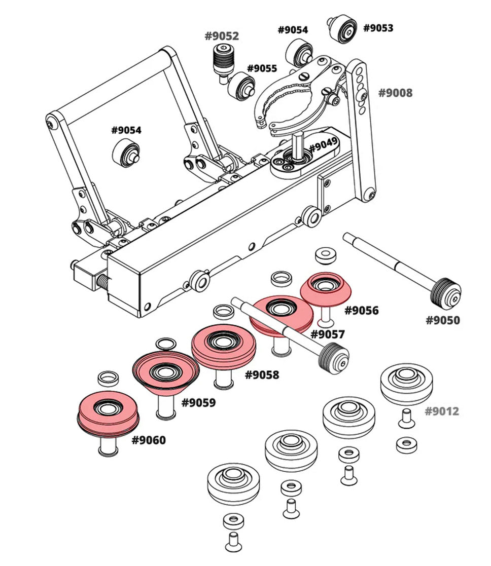 Black Wheel set (All 5 Wheels) for Double Falz Seamer