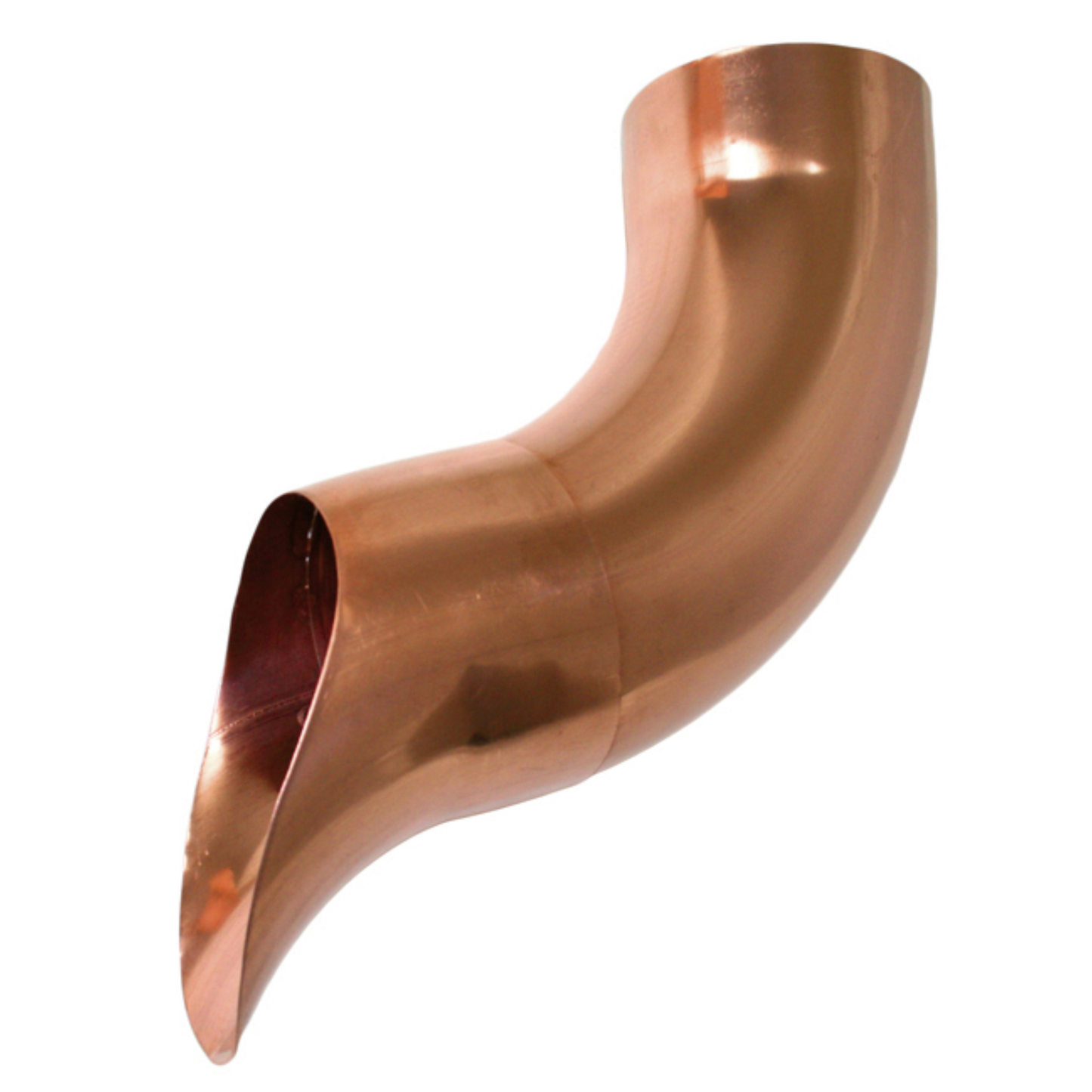 French Water Spout Ground Elbows for Copper Half-Round Gutters - 3"