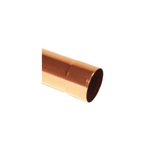 Round Downspouts for Copper Half-Round Gutters - 2" x 10' - 18oz